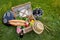 Vintage style wicker picnic hamper