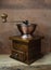 Vintage styled of old coffee grinder