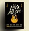 Vintage Styled Retro Live Rock Music Party or Event Poster, Flyer, Banner. Vector Template. Vector Illustration.