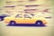 Vintage stylized motion blurred taxi, NYC