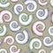 Vintage stylized spiral shells seamless pattern