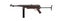 Vintage submachine gun from the Second World War. Weapon isolate on white background