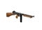 Vintage submachine gun Tommy Gun. Weapons of the army and mafia. Isolate on a white back