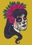 Vintage sugar skull illustration