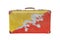 Vintage suitcase with Bhutan flag