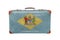 Vintage suitcase with Delaware flag