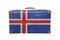 Vintage suitcase with Iceland flag