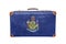 Vintage suitcase with Maine flag