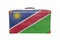Vintage suitcase with Namibia flag