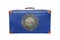 Vintage suitcase with New Hampshire flag