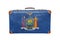 Vintage suitcase with New York flag