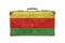 Vintage suitcase with Syrian Kurdistan flag