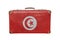 Vintage suitcase with Tunisia flag
