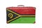 Vintage suitcase with Vanuatu flag