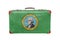 Vintage suitcase with Washington flag