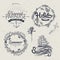 Vintage summer typography design with labels,