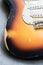 Vintage sunburst double cutaway guitar