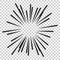 Vintage sunburst vector icon. Sun sketch burst doodle illustration. Hand drawn sunburst concept on isolated transparent