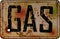 Vintage super grungy american gas station sign, retro distressed and weathered vector illustration