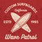 Vintage Surfing tee design. Retro t-shirt Graphics and Emblems for web design or print. Surfer, beach style logo design