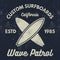 Vintage Surfing tee design. Retro t-shirt Graphics and Emblems for web or print. Surfer, beach style logo . Surf Badge