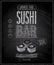 Vintage Sushi Bar Poster - Chalkboard.