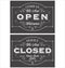 Vintage symbol lettering come in we\'re open and sorry we\'re closed