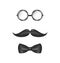 Vintage symbolic of a man face, glasses, mustache