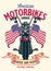 Vintage T-shirt Design of American Motorbikes Garage