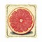 Vintage Tag Grapefruit Illustration With Intricate Woodcut Design