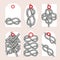 Vintage tags with eternity eight knot