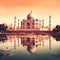 Vintage Taj Mahal at sunset