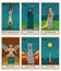 Vintage tarot deck, old style illustrations