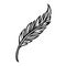 Vintage tattoo concept of elegant feather