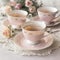 vintage tea cups - elegant still life photography