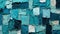 Vintage Teal Blue Cloth Fabric: Fragmented Compositions And Patchwork Patterns