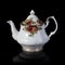 Vintage teapot with floral pattern. retro teapot.