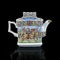 Vintage teapot with floral pattern. retro teapot. coffee service.