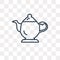 Vintage Teapot vector icon isolated on transparent background, l