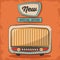 Vintage technology radio music special offer retro poster