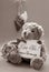 Vintage teddy bear with valentine`s greetings