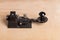 Vintage telegraph key on desk