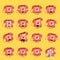 Vintage telephone character emoji set
