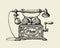 Vintage telephone. Hand-drawn sketch retro phone. Vector illustration