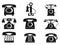 Vintage telephone icons