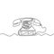 Vintage telephone old style with Continuous one line drawing. Minimalism retro design