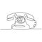 Vintage telephone old style with Continuous one line drawing. Minimalism retro design