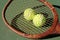 Vintage Tennis Racquet and Balls