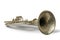 Vintage tenor horn on a white surface