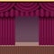 Vintage theater scene background with purple curtain.